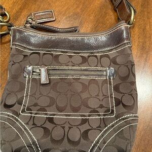 Coach Brown Leather Trim Bag